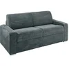 Image de Canapé 3 places convertible express en velours côtelé gris - Couchage 140 cm - Matelas 22 cm avec mémoire de forme - CALITO
