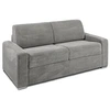 Image de Canapé 3 places convertible express en velours côtelé gris clair - Couchage 140 cm - Matelas 22 cm avec mémoire de forme - CALITO