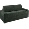 Image de Canapé 3 places convertible express en velours côtelé vert - Couchage 140 cm - Matelas 18 cm - CALITO
