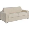 Image de Canapé 3 places convertible express bouclette beige - Couchage 140 cm - Matelas 22 cm avec mémoire de forme - CALITO