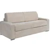 Image de Canapé 4 places convertible express en velours côtelé beige - Couchage 160 cm - Matelas 14 cm - CALITO