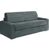 Image de Canapé 4 places convertible express en velours côtelé gris - Couchage 160 cm - Matelas 14 cm - CALITO