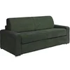 Image de Canapé 4 places convertible express en velours côtelé vert - Couchage 160 cm - Matelas 22 cm avec mémoire de forme - CALITO