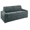 Image de Canapé 3 places convertible express en velours côtelé gris - Couchage lattes larges 140 cm - Matelas 14 cm CALITO