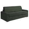 Image de Canapé 4 places convertible express en velours côtelé vert - Couchage lattes larges 160 cm - Matelas 22 cm avec mémoire de forme CALITO