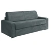 Image de Canapé 4 places convertible express en velours côtelé gris - Couchage lattes larges 160 cm - Matelas 22 cm avec mémoire de forme CALITO