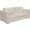 Image de Canapé 4 places convertible express en velours côtelé grosses côtes beige - Couchage 160 cm - Matelas 22 cm avec mémoire de forme LORETO