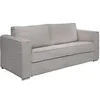 Image de Canapé 4 places convertible express en velours côtelé grosses côtes gris clair - Couchage 160 cm - Matelas 22 cm avec mémoire de forme LORETO