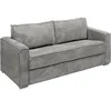 Image de Canapé 4 places convertible express en velours côtelé gris clair - Couchage 160 cm - Matelas 18 cm LORETO
