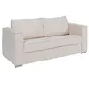 Image de Canapé 3 places convertible express en tissu chenille beige - Couchage à lattes larges 140 cm - Matelas 22 cm avec mémoire de forme LORETO