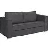 Image de Canapé 3 places convertible express en tissu chenille gris anthracite - Couchage à lattes larges 140 cm - Matelas 22 cm avec mémoire de forme LORETO