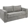 Image de Canapé 3 places convertible express en velours côtelé gris clair - Couchage à lattes larges 140 cm - Matelas 18 cm LORETO