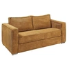 Image de Canapé 3 places convertible express en velours côtelé jaune moutarde - Couchage à lattes larges 140 cm - Matelas 18 cm LORETO