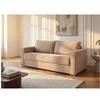 Image de Canapé 3 places convertible express en velours côtelé taupe - Couchage à lattes larges 140 cm - Matelas 18 cm LORETO