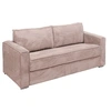 Image de Canapé 4 places convertible express en velours côtelé rose - Couchage à lattes larges 160 cm - Matelas 22 cm avec mémoire de forme LORETO