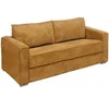 Image de Canapé 4 places convertible express en velours côtelé jaune moutarde - Couchage à lattes larges 160 cm - Matelas 14 cm LORETO