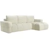 Image de Canapé d'angle réversible convertible en tissu bouclette beige ISSORO II