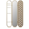Image de Paravent miroir art déco en métal - 3 pans - L. 117 x H. 175cm - Doré - MAVICA