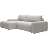 Image de Canapé d'angle gauche convertible en tissu texturé gris clair DAVISO