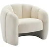 Image de Fauteuil coquillage en tissu chenille beige DELIPO