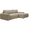 Image de Canapé d'angle droit convertible en tissu texturé taupe DAVISO