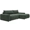 Image de Canapé d'angle droit convertible en tissu texturé vert DAVISO