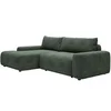 Image de Canapé d'angle gauche convertible en tissu texturé vert sapin DAVISO