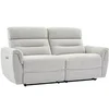 Image de Canapé 3 places relax électrique en tissu texturé gris clair BREVIO