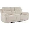 Image de Canapé 2 places relax électrique avec tablette en tissu chiné beige KELUNO