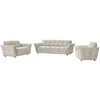 Image de Canapé 3 places, 2 places et fauteuil en tissu chiné beige NAPIZO
