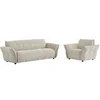 Image de Canapé 3 places et fauteuil en tissu chiné beige NAPIZO