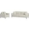 Image de Canapé 3 places et fauteuil en tissu texturé beige JAMOLO