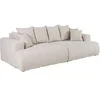 Image de Canapé 4 places confort assise profonde en tissu texturé beige MOTINO