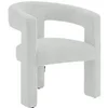Image de Fauteuil en tissu texturé blanc FAVINA