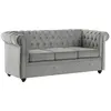Image de Canapé 3 places convertible en velours gris clair CHESTERFIELD