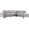 Image de Canapé d'angle droit relax électrique en tissu chiné gris clair CADILO