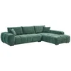 Image de Canapé d'angle droit en tissu texturé vert BERENIA