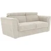 Image de Canapé 3 places convertible express en tissu beige - Couchage lattes larges 140 cm - Matelas 18 cm RIZORA
