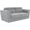 Image de Canapé 3 places convertible express en tissu gris - Couchage lattes larges 140 cm - Matelas 22 cm RIZORA