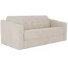 Image de Canapé 3 places convertible express en tissu texturé beige - Couchage 140 cm - Matelas 22 cm avec mémoire de forme - DARIELO