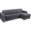 Image de Canapé d'angle réversible convertible express en tissu texturé gris anthracite - Couchage 160 cm - Matelas 14 cm - CALITO