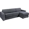 Image de Canapé d'angle réversible convertible express en tissu texturé gris anthracite - Couchage lattes larges 160 cm - Matelas 22 cm avec mémoire de forme