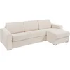 Image de Canapé d'angle réversible convertible express en tissu texturé beige - Couchage lattes larges 140 cm - Matelas 18 cm - CALITO