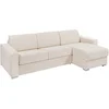 Image de Canapé d'angle réversible convertible express en tissu texturé beige - Couchage lattes larges 160 cm - Matelas 22 cm avec mémoire de forme - CALITO