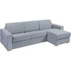 Image de Canapé d'angle réversible convertible express en tissu texturé gris - Couchage 140 cm - Matelas 18 cm - CALITO
