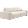 Image de Canapé 4 places convertible en tissu texturé crème DAVISO