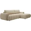 Image de Canapé d'angle droit convertible en tissu beige FRIDORA