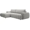 Image de Canapé d'angle gauche convertible en tissu gris clair FRIDORA
