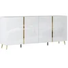 Image de Buffet avec 4 portes - 200 cm - Blanc brillant et Doré - MARZIALO