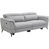 Image de Canapé 3 places relax électrique en tissu gris MACARI